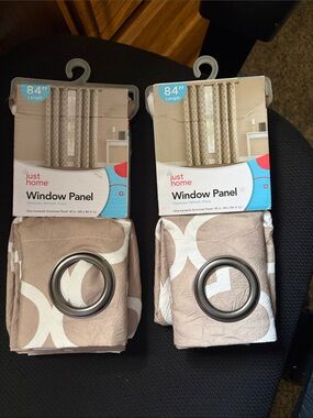 Taupe Window Panel Pair with Grommet Top